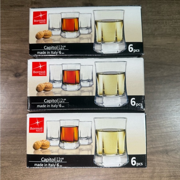 (18) NIB Bormioli Capitol Shot Glasses(3 Boxes) (1-7/8oz each)(Made In Italy) - Picture 1 of 1